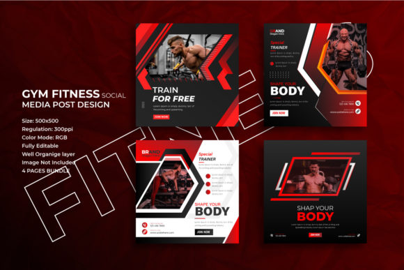 Fitness GYM Social Media Post Design