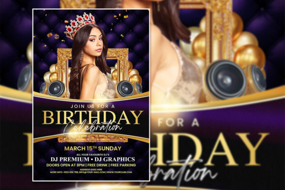Modern Dark Birthday Invitation Template: A Stylish and Practical Choice for Event Promotion