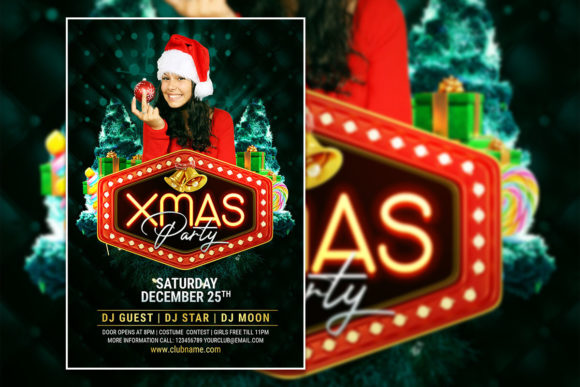 Modern Style Xmas Party Poster Template