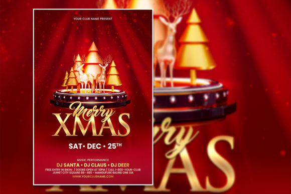 Red Style Merry Xmas Poster Template: A Strategic Tool for Holiday Promotion